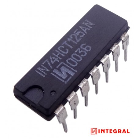 مجموعه 10 عددی تراشه بافر 74HCT125AN پکیج DIP مارک INTEGRAL مجموعه 10 عددی تراشه بافر 74HCT125AN پکیج DIP مارک INTEGRAL