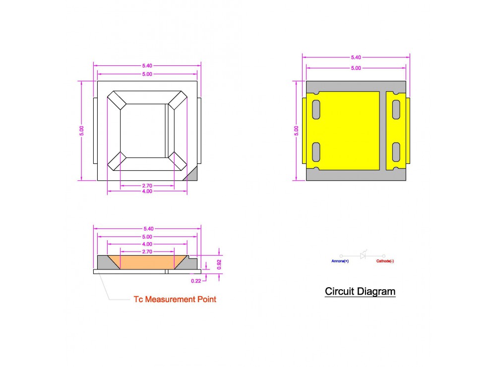 مجموعه 10 عددی LED سفید آفتابی SMD پکیج 5054 مجموعه 10 عددی LED سفید آفتابی SMD پکیج 5054