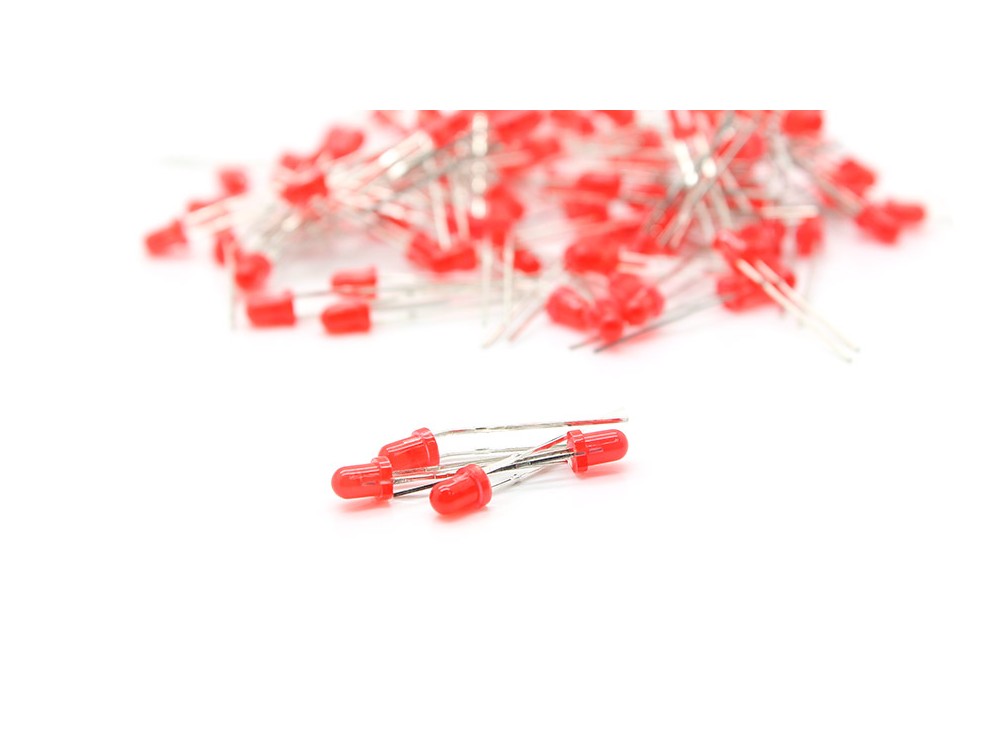 مجموعه 100 عددی LED قرمز مات 3mm