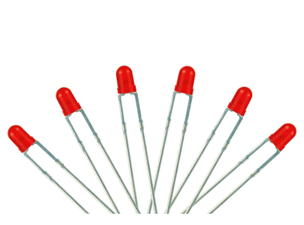 مجموعه 100 عددی LED قرمز مات 3mm