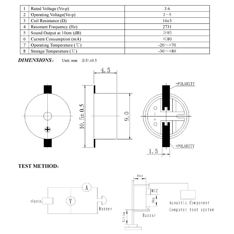 مجموعه 11 عددی Buzzer بازر پسیو SMD مدل XHXDZ-9045 مجموعه 11 عددی Buzzer بازر پسیو SMD مدل XHXDZ-9045