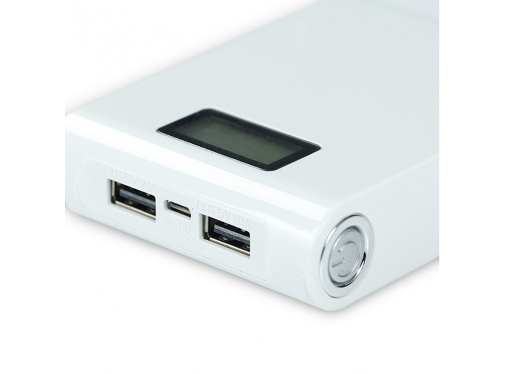 کیس پاوربانک 12000mAh دو خروجی USB به همراه نمایشگر و برد 4 باتری