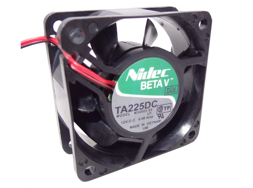 جت فن بلبرینگی 12V-0.58A سایز 6x6x2.5 مارک NIDEC مدل TA225DC M34605-55 جت فن بلبرینگی 12V-0.58A سایز 6x6x2.5 مارک NIDEC مدل TA225DC M34605-55
