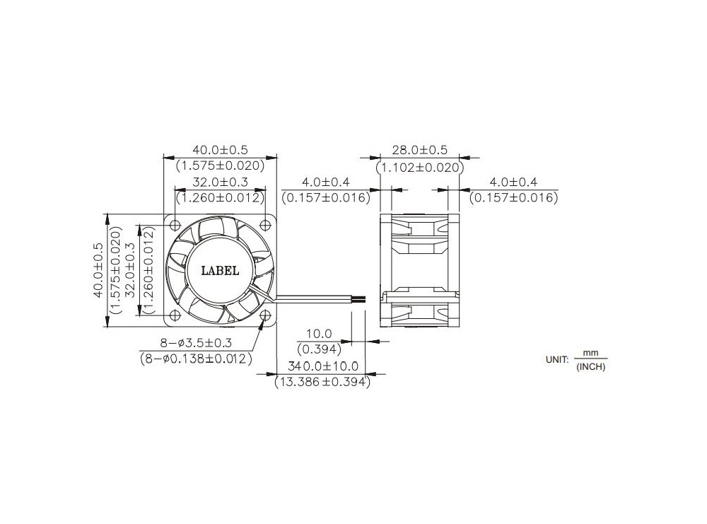 جت فن بلبرینگی 12V-0.87A سایز 4x4x2.8 مارک DELTA مدل TFB0412EHN