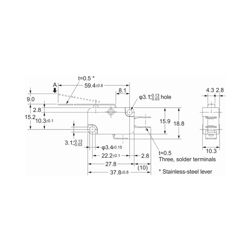 مجموعه 13 عددی میکروسوئیچ 15A 250VAC اهرم دار 53mm مدل V-153-1C25 مجموعه 13 عددی میکروسوئیچ 15A 250VAC اهرم دار 53mm مدل V-153-1C25