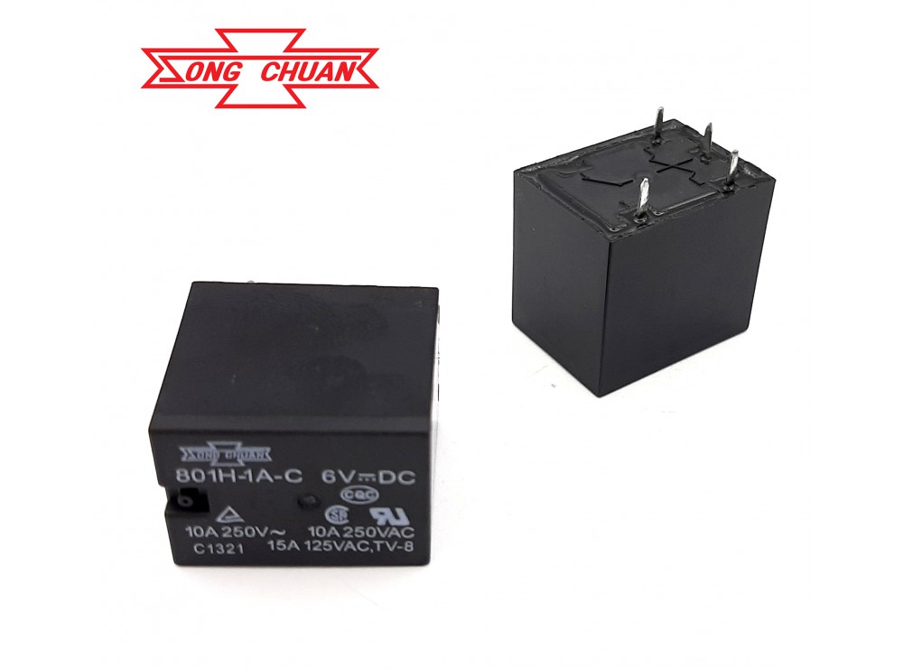 مجموعه 14 عددی رله 6V پایه میلون بوبین کنار 4 پین 10A تایوانی مارک SONG CHUAN کد 801H-1A-C مجموعه 14 عددی رله 6V پایه میلون بوبین کنار 4 پین 10A تایوانی مارک SONG CHUAN کد 801H-1A-C