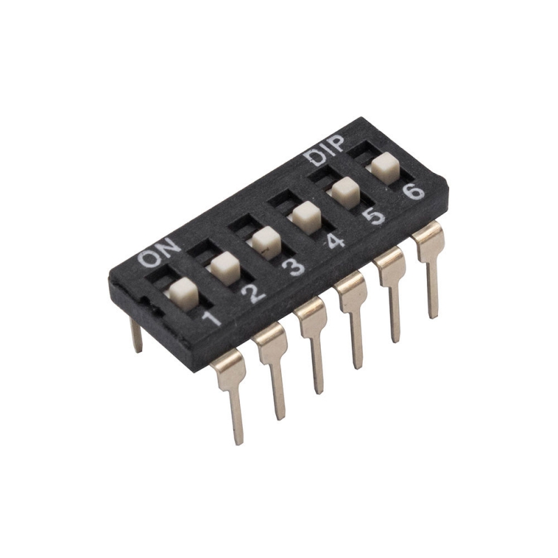 مجموعه 15 عددی دیپ سوئیچ 6 تایی مشکی مدل DI-06H