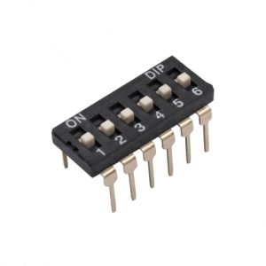 مجموعه 15 عددی دیپ سوئیچ 6 تایی مشکی مدل DI-06H