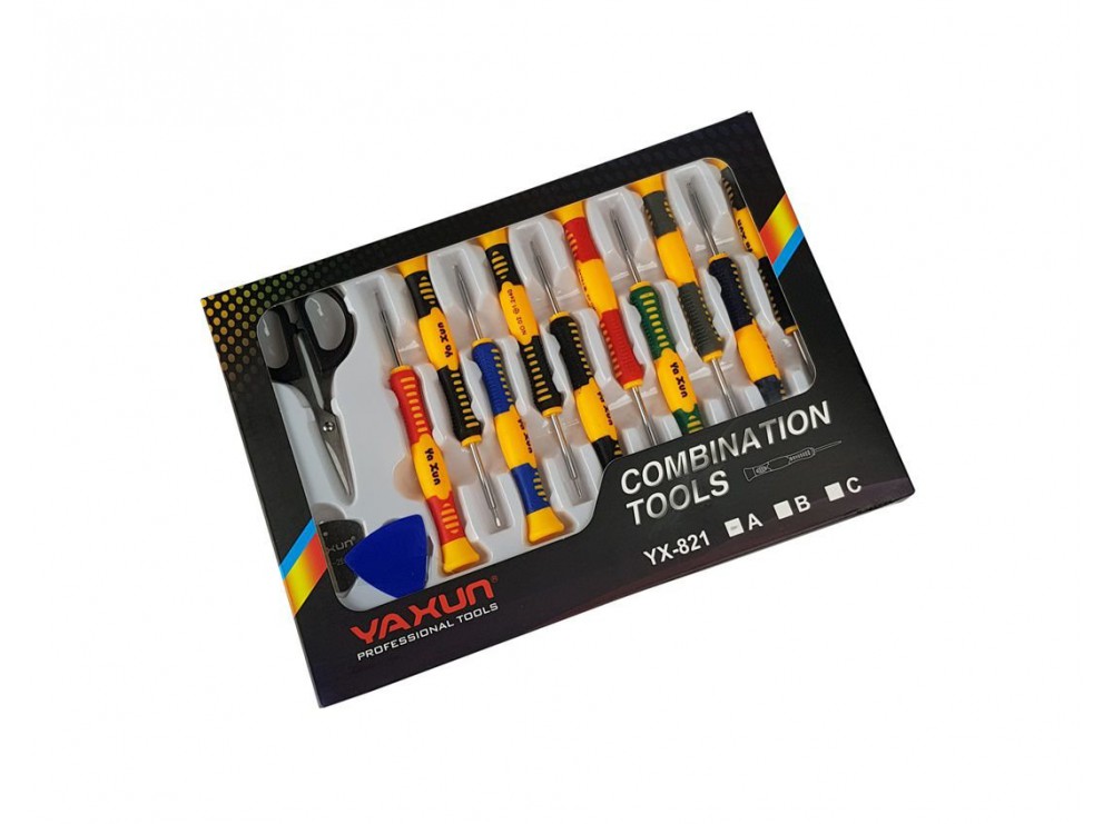 ست پیچ گوشتی موبایلی 15 تکه یاکسون YaXun مدل YX-821A ست پیچ گوشتی موبایلی 15 تکه یاکسون YaXun مدل YX-821A