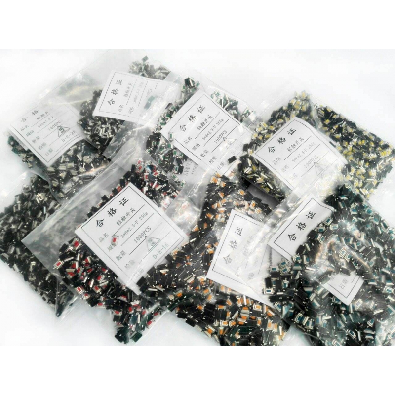 مجموعه 158 عددی تک سوئیچ 3x6x2.5mm سبز پکیج SMD مجموعه 158 عددی تک سوئیچ 3x6x2.5mm سبز پکیج SMD