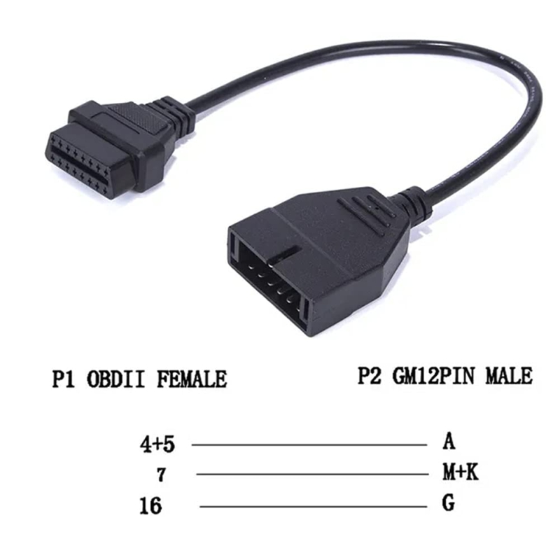 کابل تبدیل 16 پین به 12 پین OBD II / OBD2 کابل تبدیل 16 پین به 12 پین OBD II / OBD2