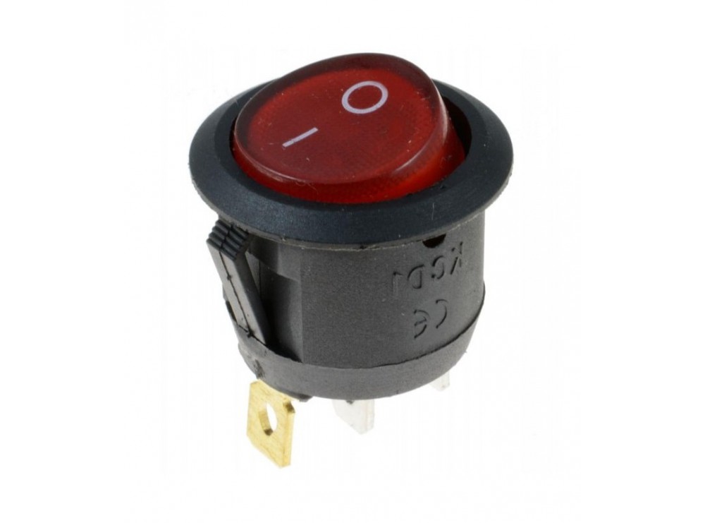 مجموعه 16 عددی کلید راکر دوحالته گرد چراغدار سه پین 19x17mm