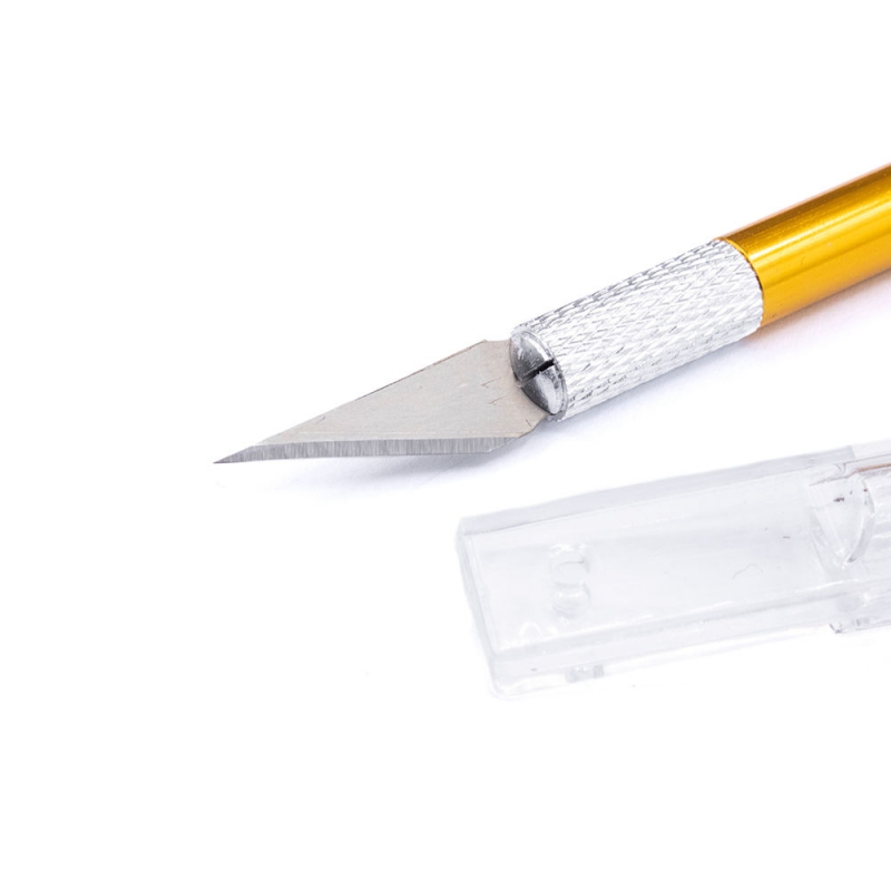 کاتر قلمی بدنه فلزی طلایی