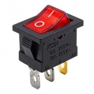 مجموعه 18 عددی کلید راکر دوحالته سه پین چراغدار 19x12x16mm