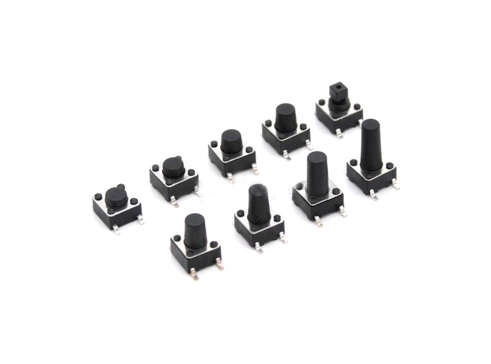 مجموعه 186 عددی تک سوئیچ 6x6x4.5mm مشکی پکیج SMD