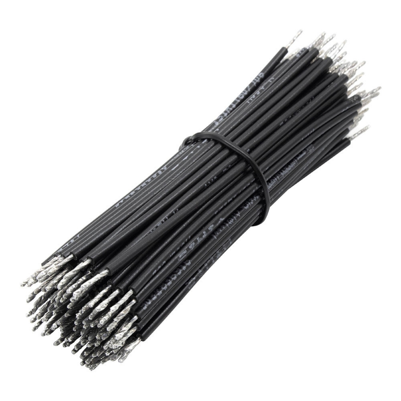 مجموعه 2 عددی سیم افشان سایز 0.5 مشکی 10cm دو سر قلع اندود بسته100 تایی