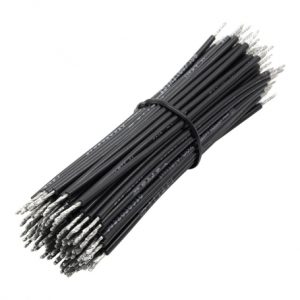 مجموعه 2 عددی سیم افشان سایز 0.5 مشکی 10cm دو سر قلع اندود بسته100 تایی