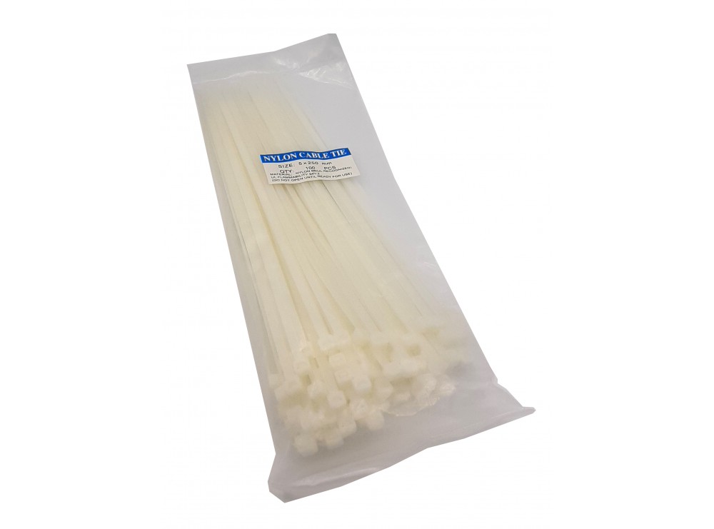 مجموعه 2 عددی بست کمری سفید 5x250mm بسته100 تایی