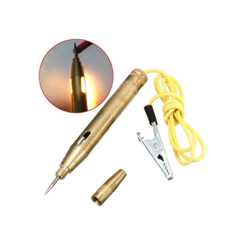 مجموعه 2 عددی تستر برق خودرو 6 تا 24 ولت بدنه فلزی