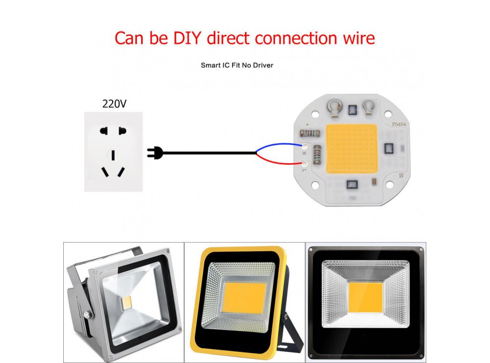 مجموعه 2 عددی LED COB مهتابی 20W 220V با درایور داخلی سایز 5454 دارای مدار حفاظتی Anti Surge