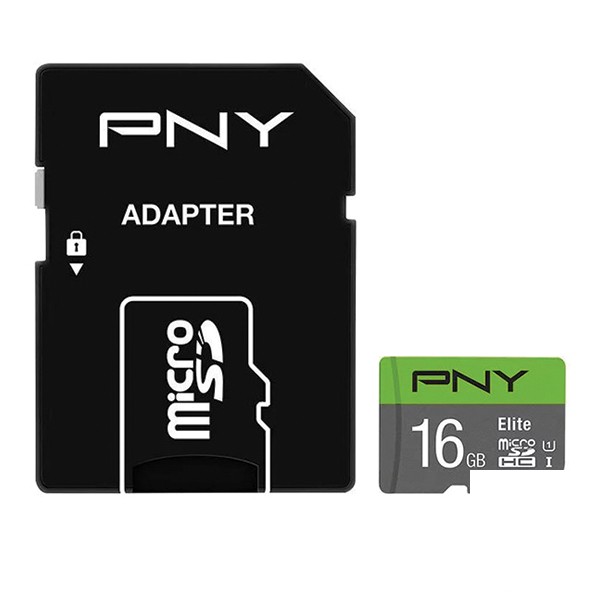 مجموعه 2 عددی کارت حافظه microSDXC پی ان وای مدل P-SDU16GU185GW-GE ظرفیت 16 گیگابایت به همراه آداپتور