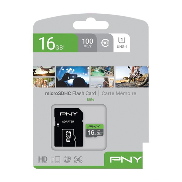 مجموعه 2 عددی کارت حافظه microSDXC پی ان وای مدل P-SDU16GU185GW-GE ظرفیت 16 گیگابایت به همراه آداپتور