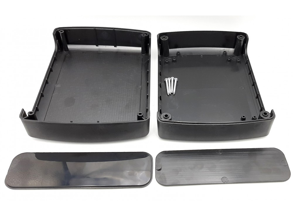 مجموعه 2 عددی جعبه برد پلاستیکی چهار تکه مشکی مدل MOB سایز 210x150x78mm مجموعه 2 عددی جعبه برد پلاستیکی چهار تکه مشکی مدل MOB سایز 210x150x78mm