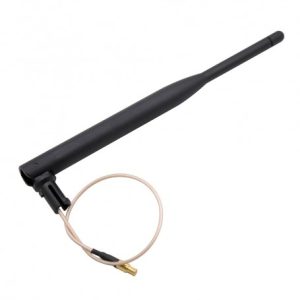 مجموعه 2 عددی آنتن WIFI تاشو سیم دار 17cm مشکی با کانکتور صاف ST MCX