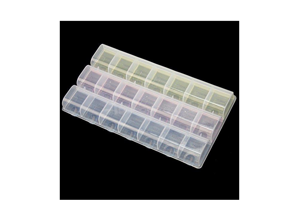 جعبه قطعات 21 خانه 3 رنگ جعبه قطعات 21 خانه 3 رنگ