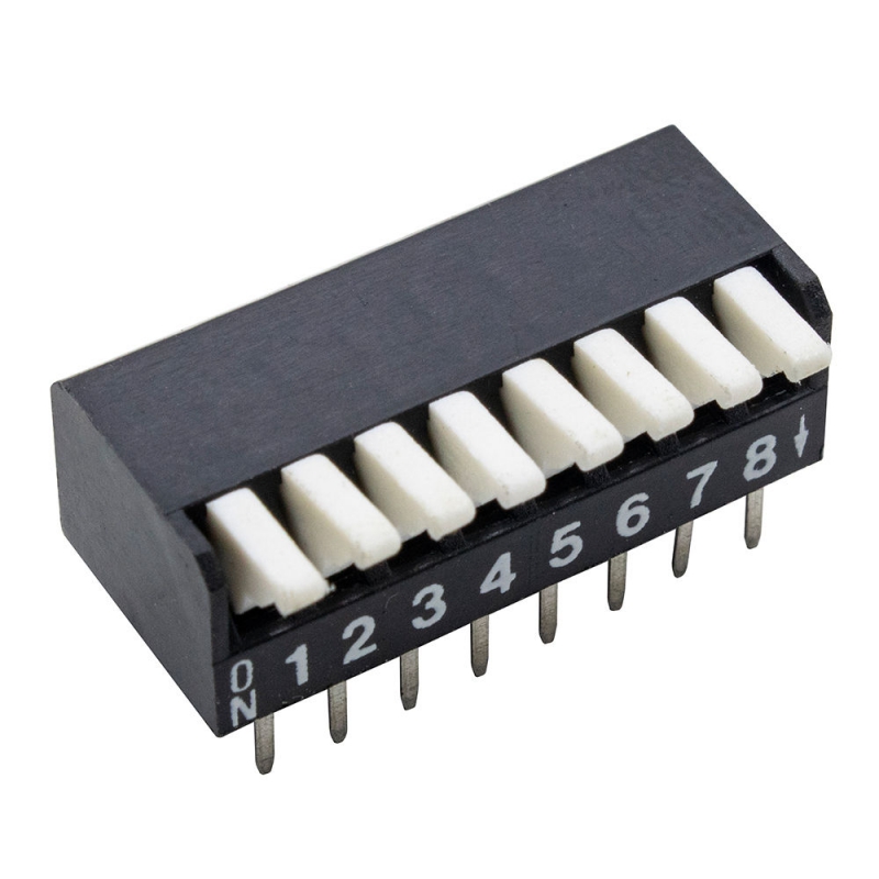 مجموعه 21 عددی دیپ سوئیچ 8 تایی پیانویی تایوانی مشکی DPL-08