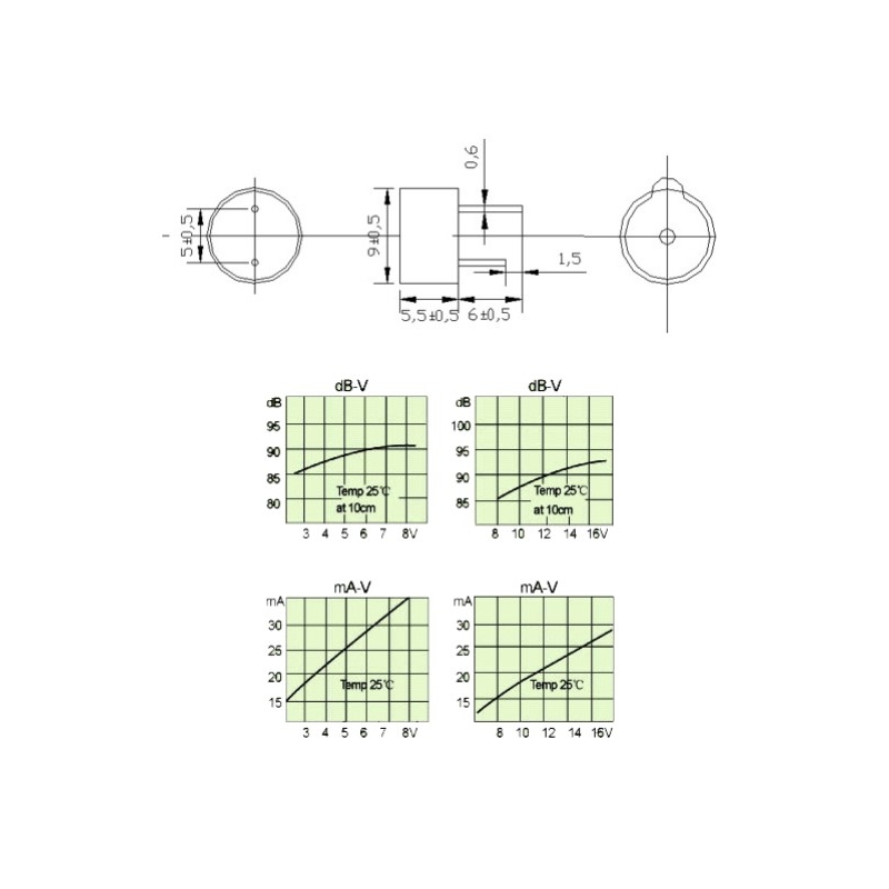 مجموعه 21 عددی Buzzer بازر یکپارچه 5 ولت مدل TMB09A05