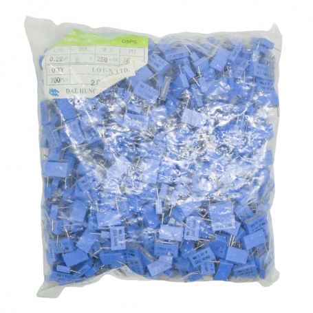 خازن 220nF / 250V MKT بسته 700 تایی خازن 220nF / 250V MKT بسته 700 تایی