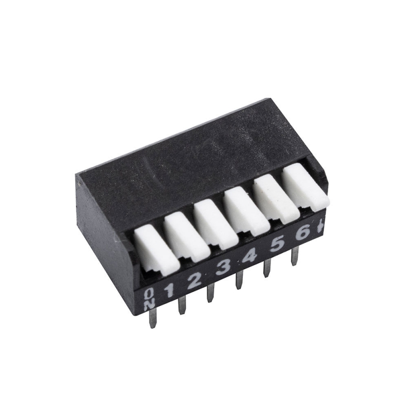 مجموعه 23 عددی دیپ سوئیچ 6 تایی پیانویی تایوانی مشکی DPL-06