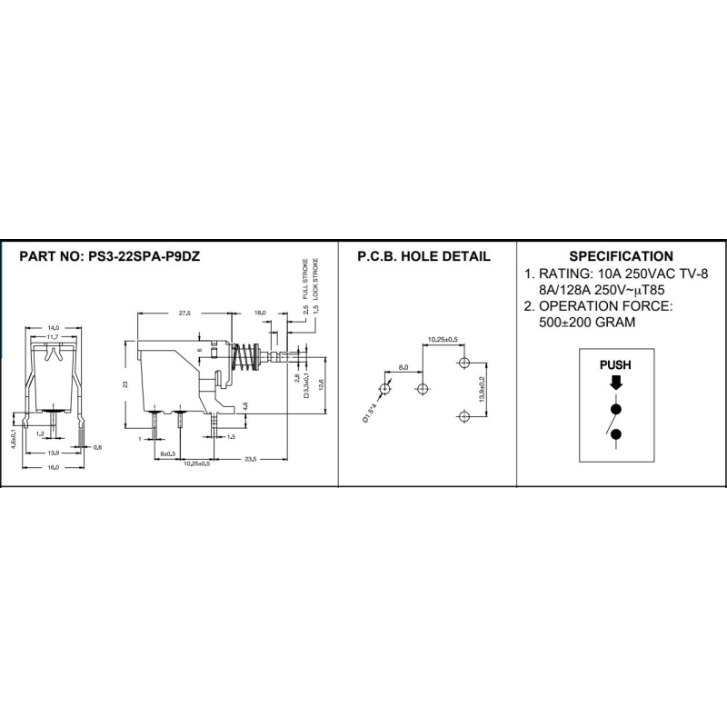مجموعه 24 عددی سوئیچ کلید 2 پین ON/OFF رایت مدل PS3-22SPA-P9DZ