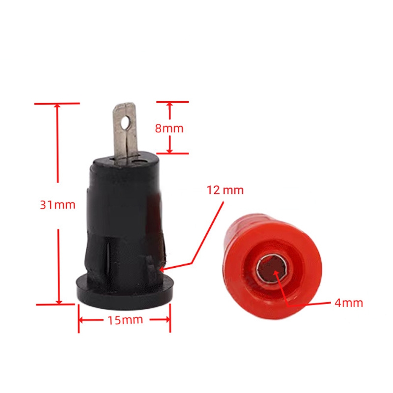 مجموعه 25 عددی فیش موزی مادگی سوکتی ولتاژ بالا 4mm قرمز