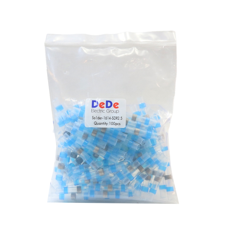 کانکتور رابط قلع تمام حرارتی آبی سایز 2.5 مدل SDR2.5 بسته100 تایی