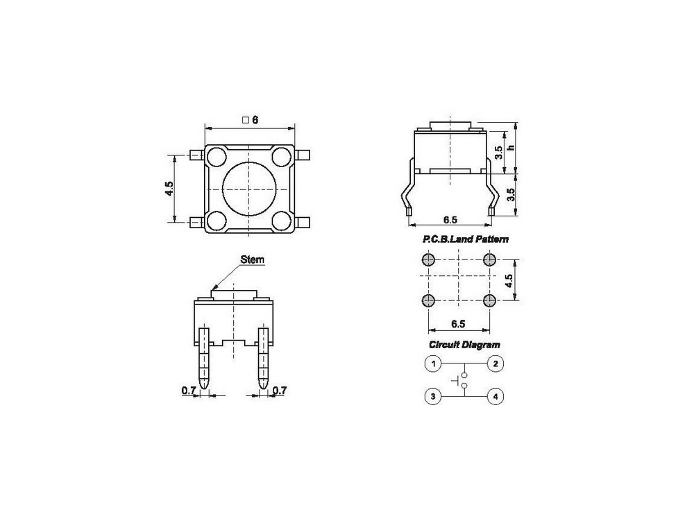 مجموعه 271 عددی تک سوئیچ 6x6x6mm مجموعه 271 عددی تک سوئیچ 6x6x6mm