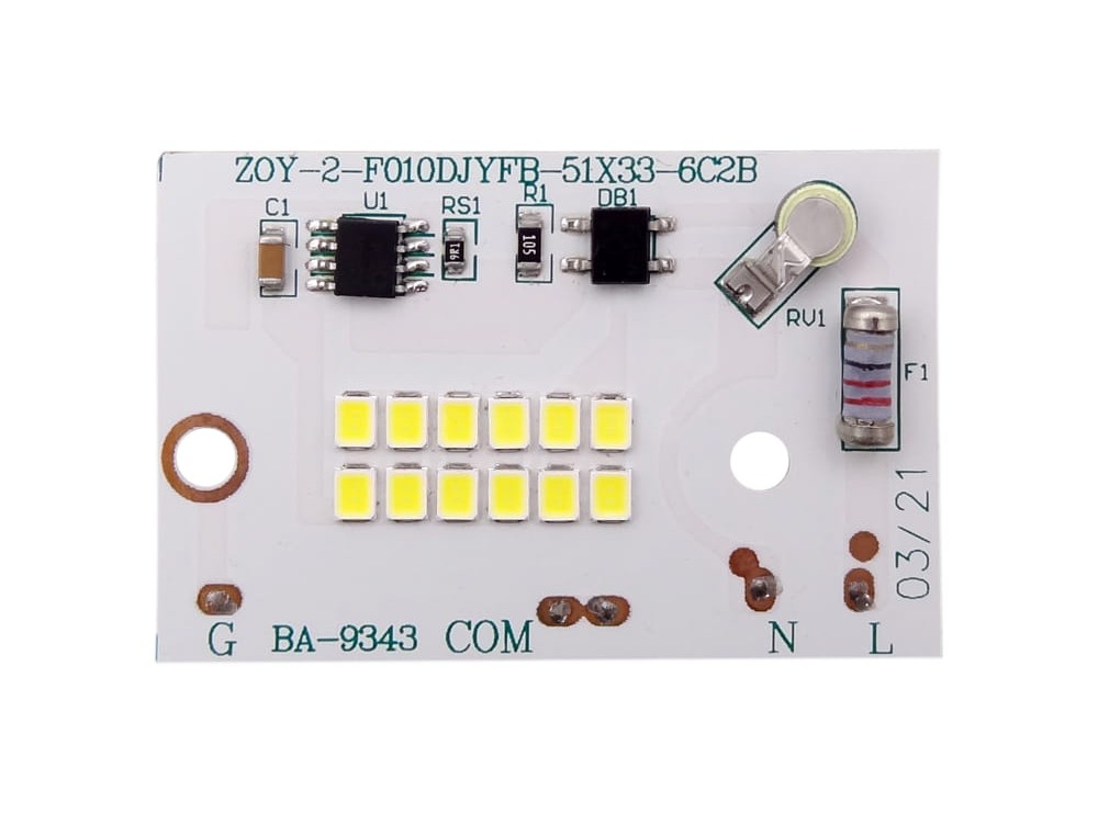 مجموعه 3 عددی LED DOB سفید مهتابی 220VAC 10W دارای مدار محافظتی Anti Surge