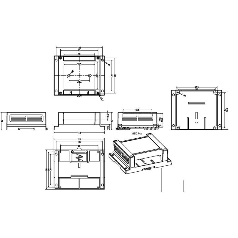 مجموعه 3 عددی جعبه ریلی Rail Box سفید شفاف وارداتی 115x90x40mm مجموعه 3 عددی جعبه ریلی Rail Box سفید شفاف وارداتی 115x90x40mm