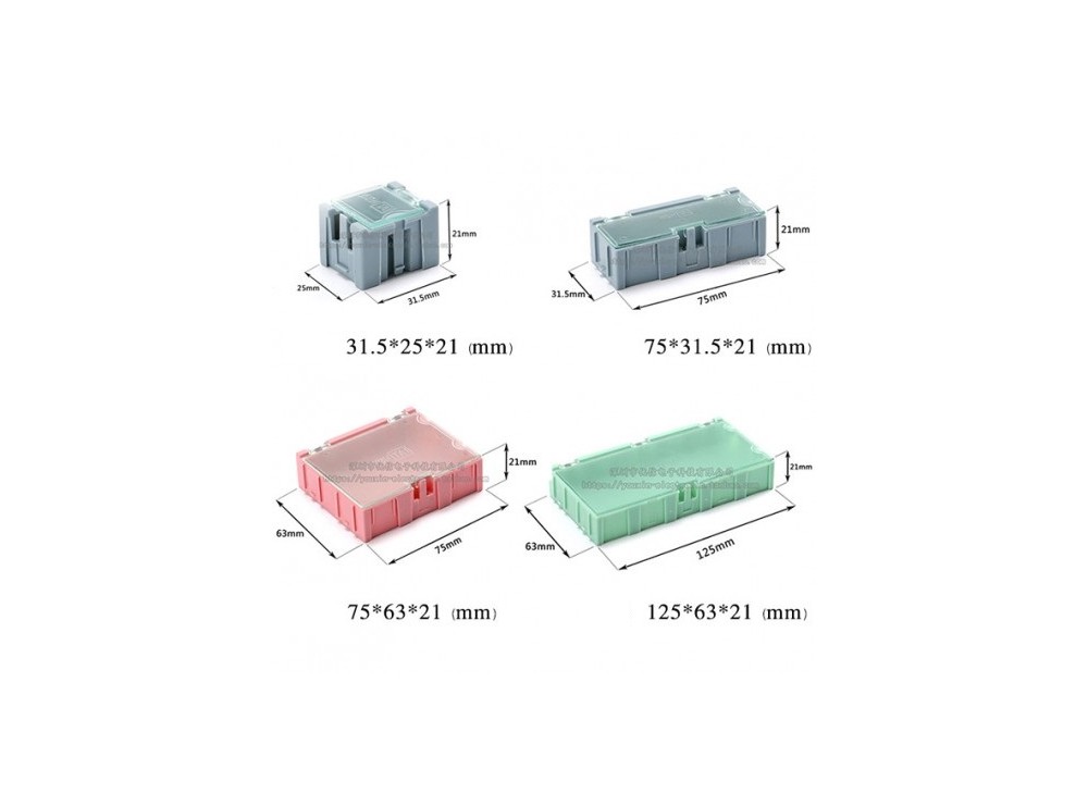 جعبه قطعات 31.5x25x21 SMD آبی جعبه قطعات 31.5x25x21 SMD آبی