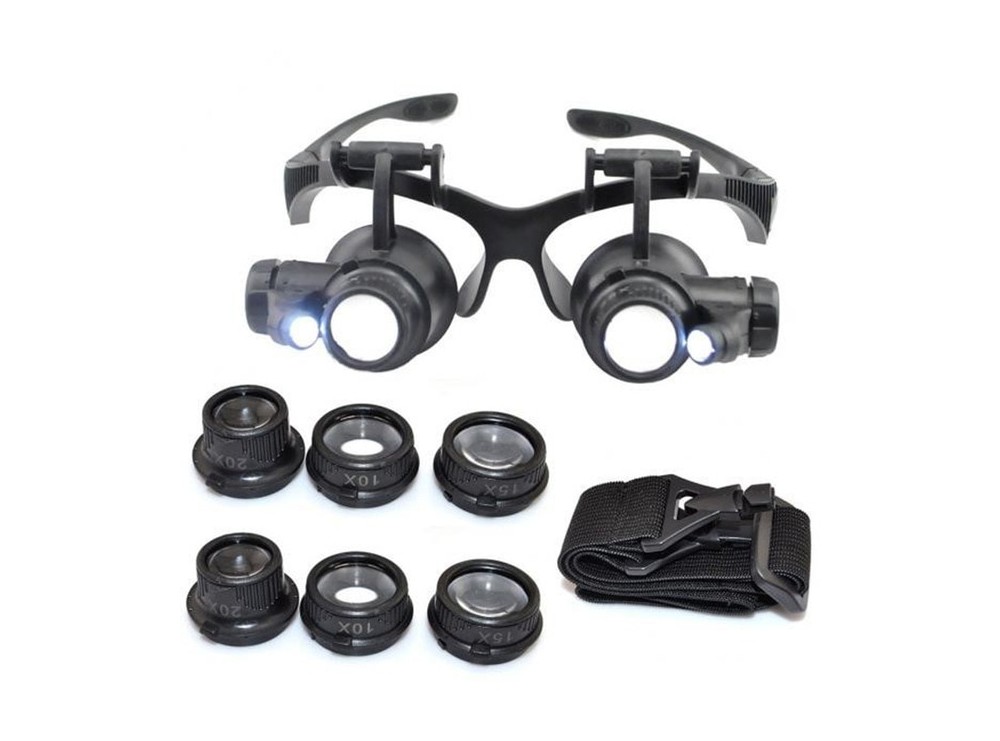 ذره بین عینکی دوچشمی 4 لنز 10X,15X, 20X,25X مدل 9892GJ ذره بین عینکی دوچشمی 4 لنز 10X,15X, 20X,25X مدل 9892GJ