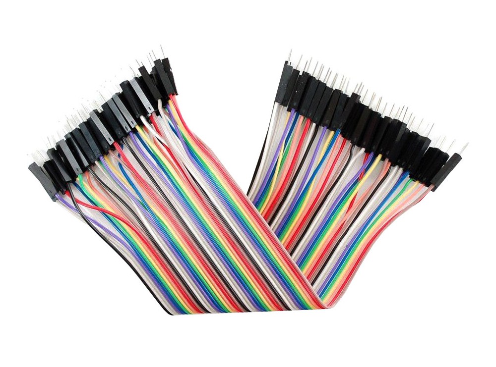 مجموعه 4 عددی سیم جامپر نر به نر 20cm فلت 40 رشته