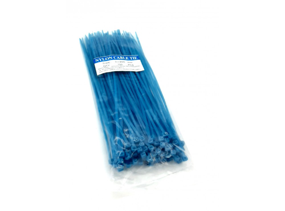 مجموعه 4 عددی بست کمری آبی 3x200mm بسته100 تایی