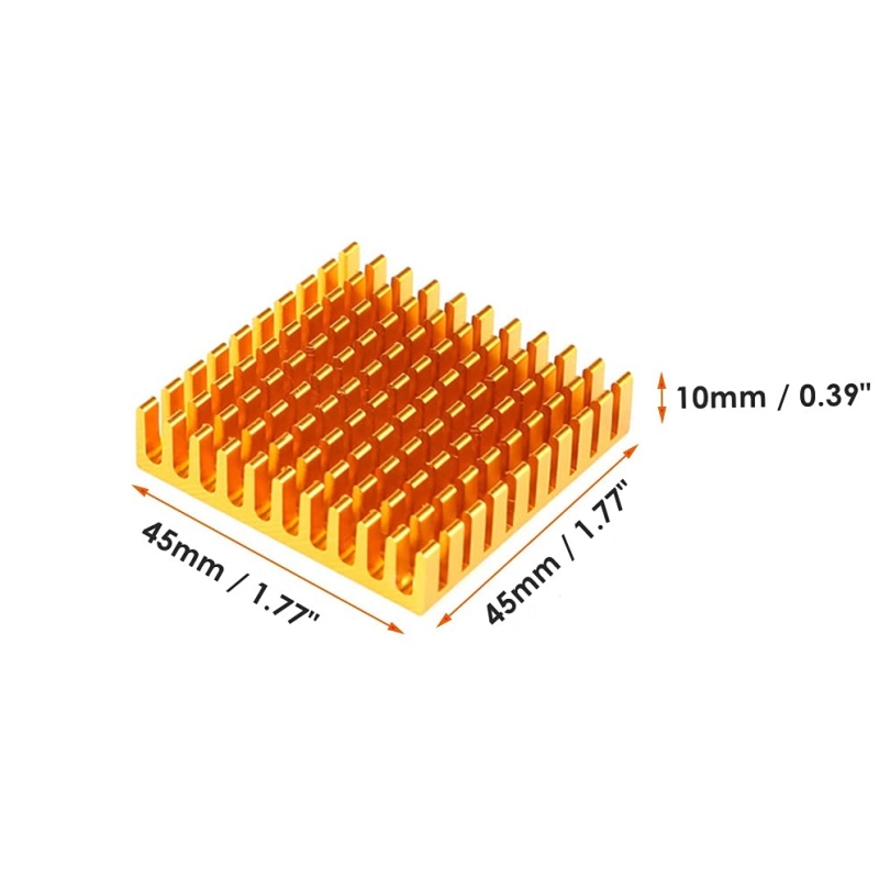 مجموعه 4 عددی هیت سینک طلایی مربعی سایز 45x45x10mm مجموعه 4 عددی هیت سینک طلایی مربعی سایز 45x45x10mm