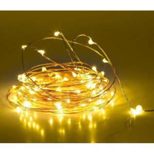 مجموعه 4 عددی ریسه LED مفتولی سفید آفتابی دو متری مدل باتری قلمی