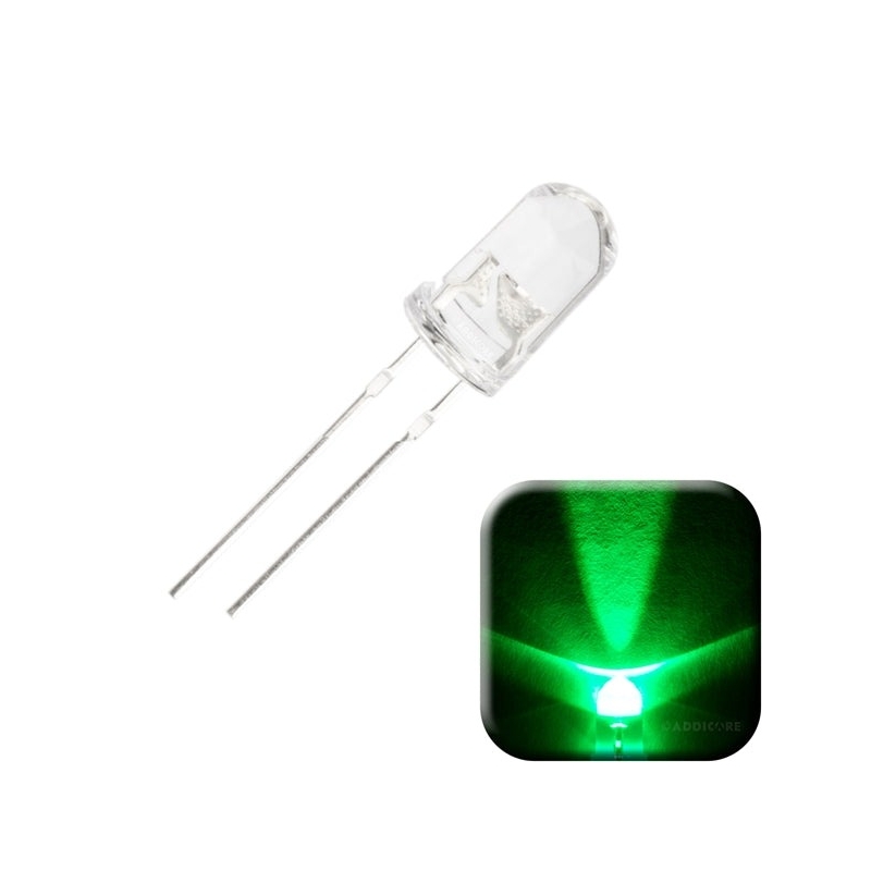 مجموعه 4 عددی LED اوال 5mm سبز شفاف بسته100 تایی
