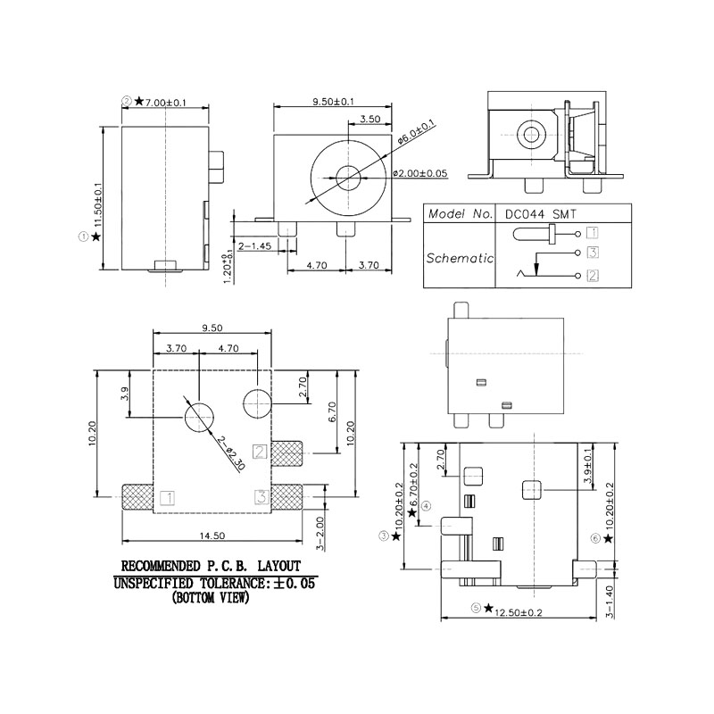 مجموعه 42 عددی جک آداپتور لپتاپی استاندارد SMD مدل DC-044E