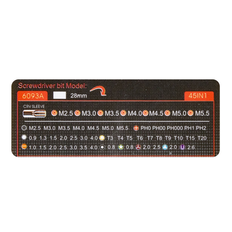 ست پیچ گوشتی 45 تکه مدل 6093A ست پیچ گوشتی 45 تکه مدل 6093A