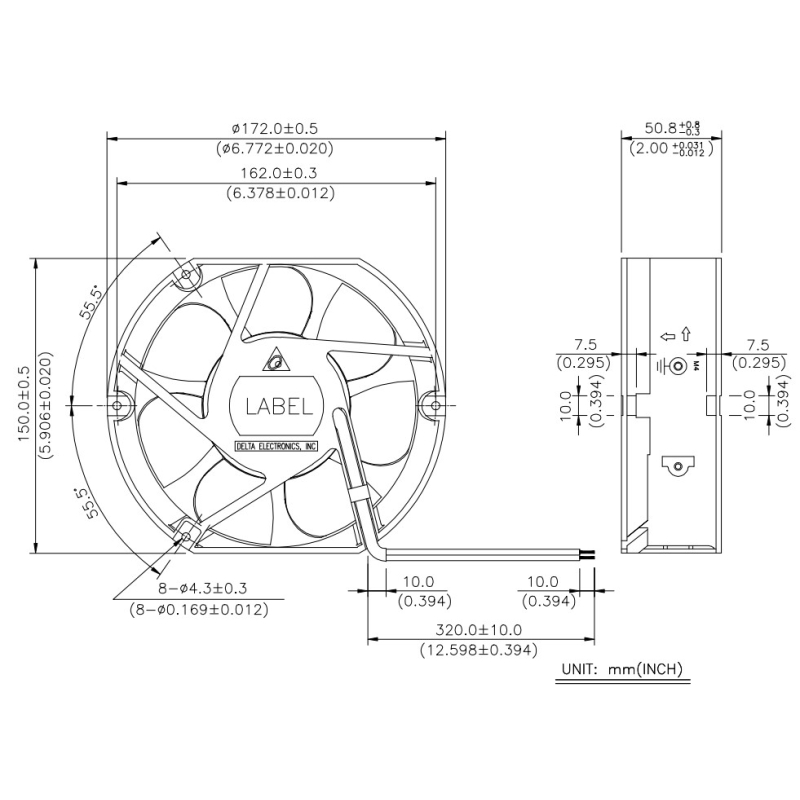 جت فن صنعتی 48V سایز 17x15cm مارک DELTA جت فن صنعتی 48V سایز 17x15cm مارک DELTA