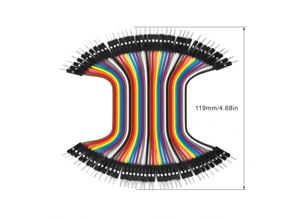 مجموعه 5 عددی سیم جامپر نر به نر 10cm فلت 40 رشته